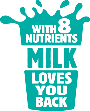 With 8 Nutrients Milk Loves You Back